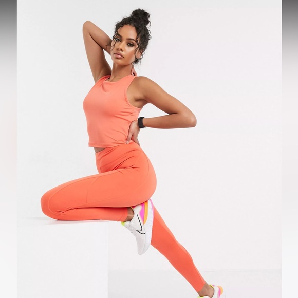 ASOS size 6 cropped racerback tank light orange/ peach color - Picture 5 of 6